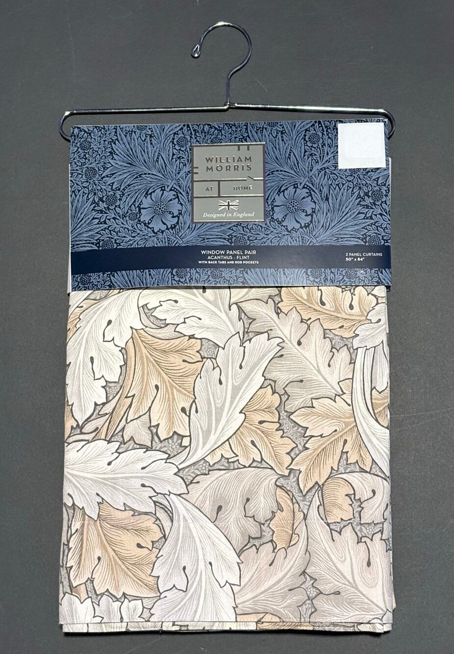 William Morris & Co. Window Curtains Panels Set 2 Strawberry Thief 37X84”